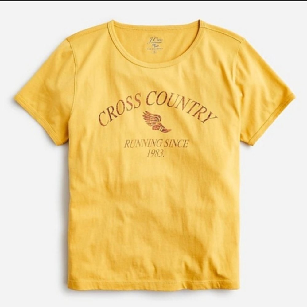 New J. Crew Broken-in jersey "Cross Country" cropped T-shirt